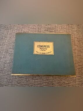 VINTAGE-Congress Double Deck BLUE/RED Playing Cards Frisco Railroad Cel-U-Tone